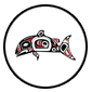 Scowlitz First Nation - Dessin d’un saumon dans un cercle.