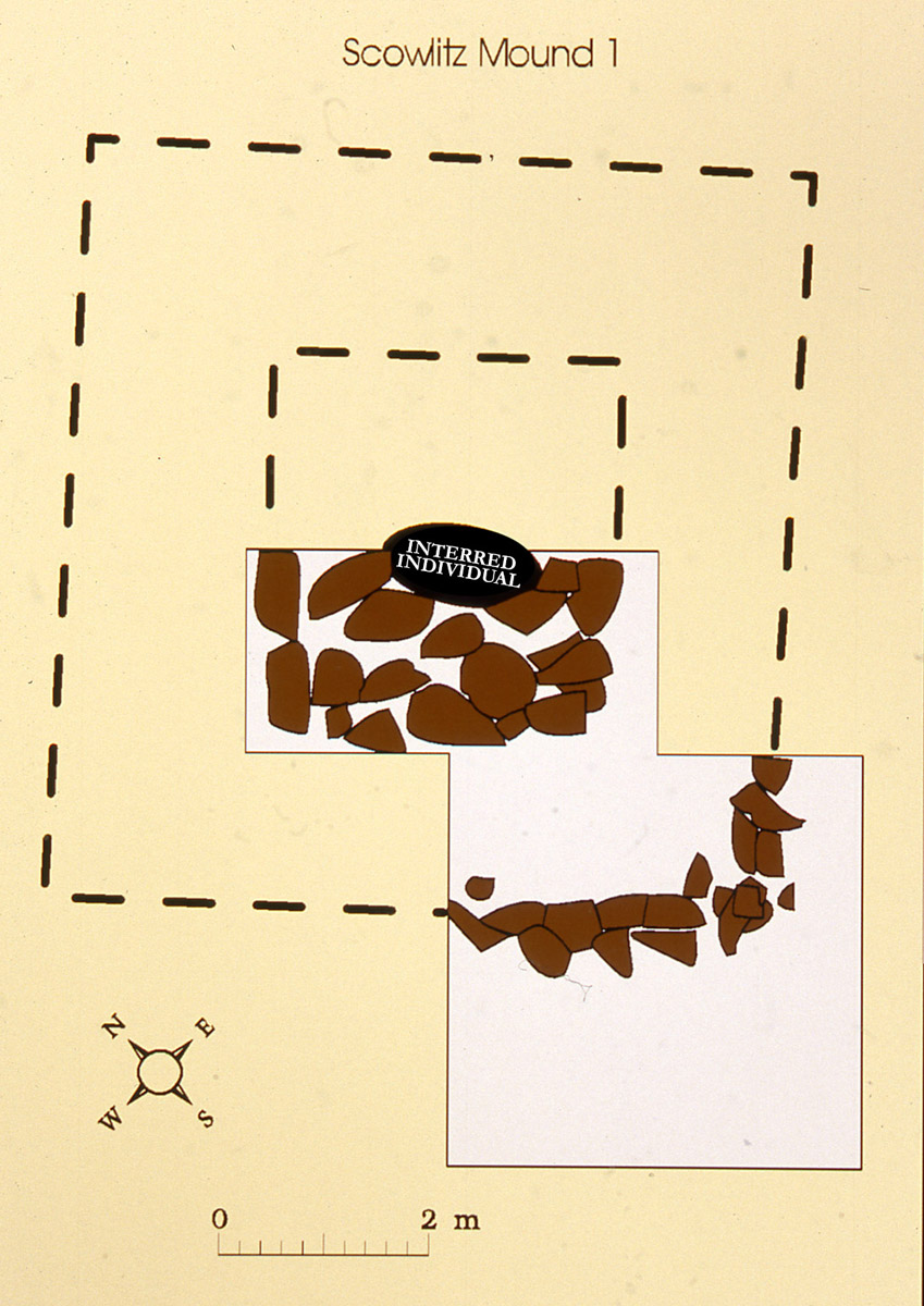 A diagram illustrates what the inside of Ancestor Mound 1 would look like from an aerial view.