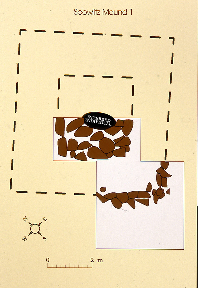 A diagram illustrates what the inside of Ancestor Mound 1 would look like from an aerial view. 