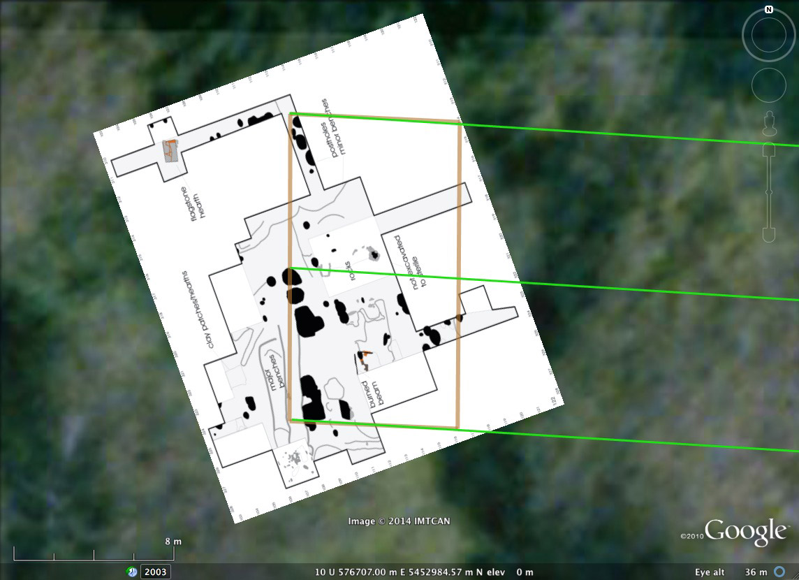 Diagram of an archaeological excavation of a house